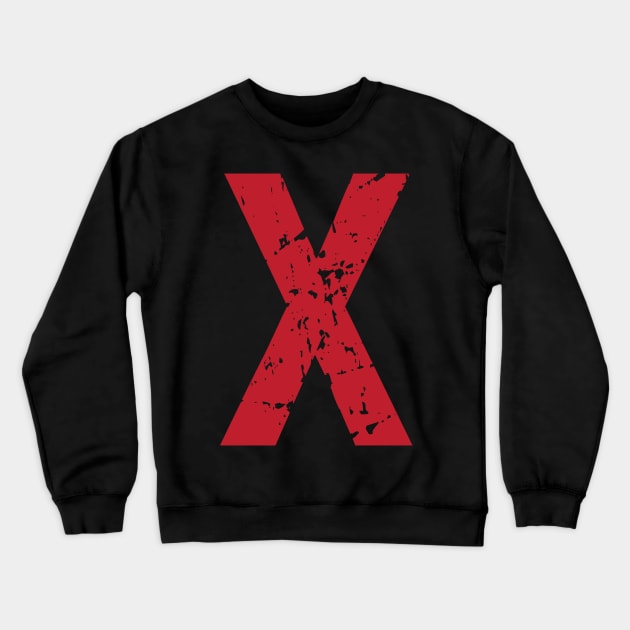 Famous X - Red Monogram Letter Crewneck Sweatshirt by GDCdesigns